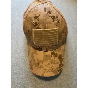 Highland Tactical Brown Desert Camo American Flag Snapback Hat Adjustable
